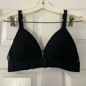 All.You. LIVELY Women’s Stripe Mesh Bralette- Jet Black